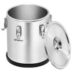Edelstahl Thermotransportbehälter - 35 Liter - Höhe 570mm - mit Gummiboden