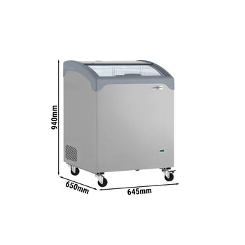 Zamrażarka skrzyniowa - 645x650mm - 117 litrów - Z przesuwaną szklaną pokrywą - Prime Gastro