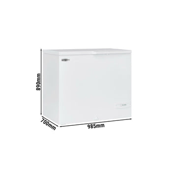 Zamrażarka skrzyniowa - 985 mm - 236 litrów - pokrywa z tworzywa sztucznego - włącznie ze ścianką działową - Prime Gastro