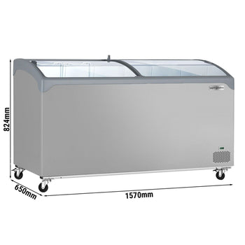 Zamrażarka skrzyniowa - 1570x650mm - 352 litry - Z przesuwaną szklaną pokrywą - Prime Gastro