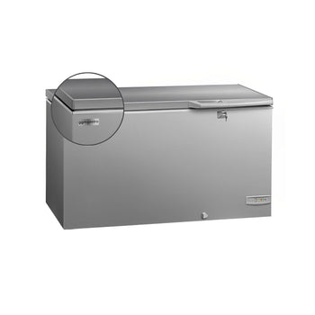 Zamrażarka skrzyniowa - 1500 mm - 388 litrów - pokrywa ze stali nierdzewnej -włącznie ze ścianką działową - Prime Gastro