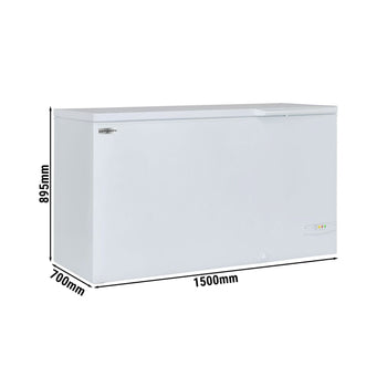 Zamrażarka skrzyniowa - 1500 mm - 388 litrów - pokrywa z tworzywa sztucznego - włącznie ze ścianką działową - Prime Gastro