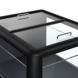 Wyspa mroźnicza - Czarny - 772x833mm - 87l - Szklana pokrywa przesuwna