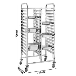 Wózek na tace - podwójny - 32x GN 1/1
