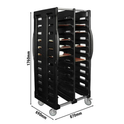 Wózek na tace – podwójny – na 24 tace EN 530x370