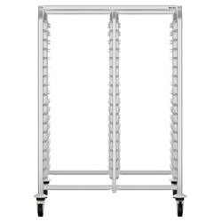 Wózek na tace – podwójny – na 30 tac EN 600x400 – z cichymi kółkami