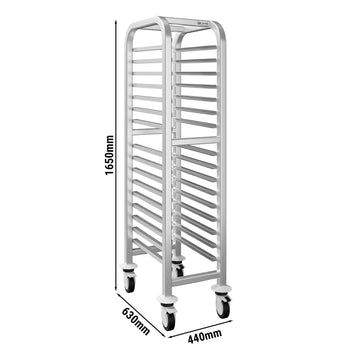 Wózek na tace – na 15 tac EN 600x400 – z cichymi kółkami - Prime Gastro