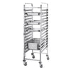 Gastronorm Tray Trolley - Stainless Steel -16-Level - for 16 x GN 1/1 Trays - with low-noise braked castors