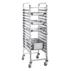 Gastronorm Tray Trolley - Stainless Steel -16-Level - for 16 x GN 1/1 Trays - with low-noise braked castors