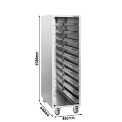 Edelstahl Tablettwagen - für 10x GN 1/1 oder 10x EN 600x400