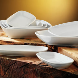 (24 szt.) ENTITY - Półmisek - owalny - porcelanowy - 190x190mm - biały