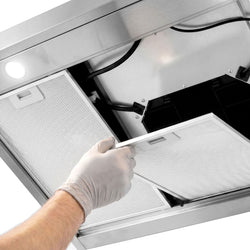 Okap z recyrkulacją i silnikiem – 895 mm – regulator, filtr i lampa – pasuje do modelu GHF5