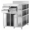 Szafka robocza – na ekspres do kawy – 1000 x 600 mm – z 2 drzwiami skrzydłowymi, 2 szufladami, wybijakiem, 3 półkami i listwą krawędziową