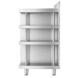 Szafka robocza – na ekspres do kawy – 1000 x 600 mm – z 2 drzwiami skrzydłowymi, 2 szufladami, wybijakiem, 3 półkami i listwą krawędziową
