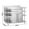 Szafka robocza – na ekspres do kawy – 1400 x 600 mm – z 2 drzwiami skrzydłowymi, 2 szufladami, wyjmowaną półką, 6 półkami i listwą krawędziową