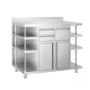 Szafka robocza – na ekspres do kawy – 1400 x 600 mm – z 2 drzwiami skrzydłowymi, 2 szufladami, wyjmowaną półką, 6 półkami i listwą krawędziową