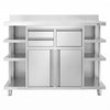 Szafka robocza – na ekspres do kawy – 1400 x 600 mm – z 2 drzwiami skrzydłowymi, 2 szufladami, wyjmowaną półką, 6 półkami i listwą krawędziową