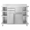Szafka robocza – do ekspresu do kawy – 1400 x 600 mm – z 1 drzwiami skrzydłowymi, 2 szufladami, koszem na śmieci, 6 półkami i obrzeżem