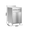 Szafka robocza – na ekspres do kawy – 600 x 600 mm – z 2 drzwiami skrzydłowymi, 2 szufladami i obrzeżem