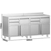 Szafka robocza - do ekspresu do kawy - 2000x600mm - z 4 szufladami, 2 drzwiami skrzydłowymi, 0 szufladami do odbijania fusów i z rantem