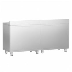 Szafka robocza – do ekspresu do kawy – 2000 x 600 mm – z 4 drzwiami skrzydłowymi i panelem tylnym