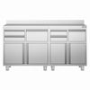 Szafka robocza - do ekspresu do kawy - 1800x600mm - z 4 szufladami, 2 drzwiami skrzydłowymi, 0 szufladami do odbijania fusów i z rantem