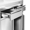 Szafka robocza ze stali nierdzewnej - 800x600mm - z drzwiami na zawiasach, 2 szuflady, z rantem