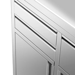 Szafka robocza - do ekspresu do kawy - 2000x600mm - z 4 szufladami, 2 drzwiami skrzydłowymi, 0 szufladami do odbijania fusów i z rantem