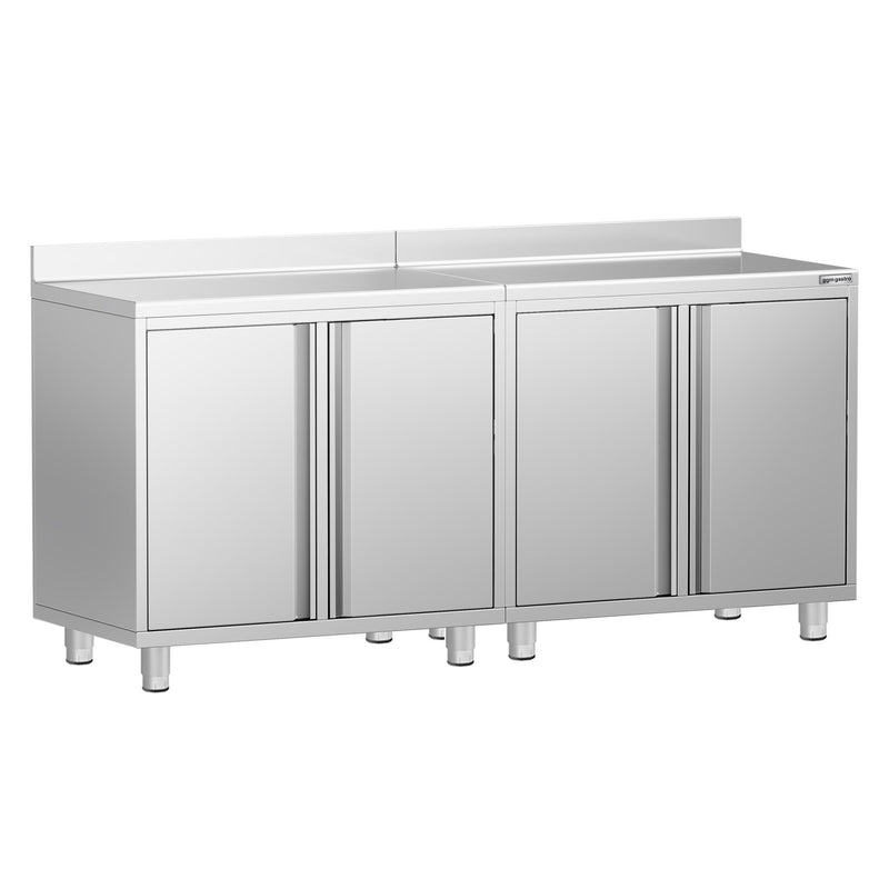 Szafka robocza – do ekspresu do kawy – 2000 x 600 mm – z 4 drzwiami skrzydłowymi i panelem tylnym