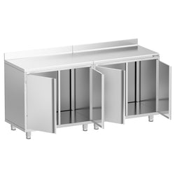 Szafka robocza – do ekspresu do kawy – 2000 x 600 mm – z 4 drzwiami skrzydłowymi i panelem tylnym