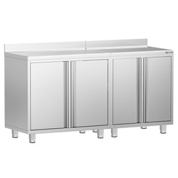 Szafka robocza – do ekspresu do kawy – 1800 x 600 mm – z 4 drzwiami skrzydłowymi i panelem tylnym