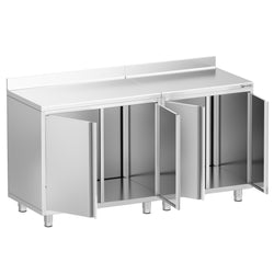 Szafka robocza – do ekspresu do kawy – 1800 x 600 mm – z 4 drzwiami skrzydłowymi i panelem tylnym
