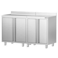 Szafka robocza – do ekspresu do kawy – 1800 x 600 mm – z 4 drzwiami skrzydłowymi i panelem tylnym