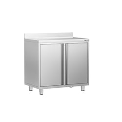 Szafka robocza – do ekspresu do kawy – 1000 x 600 mm – z 2 drzwiami skrzydłowymi i panelem tylnym