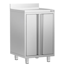 Szafka robocza – do ekspresu do kawy – 600 x 600 mm – z 2 drzwiami skrzydłowymi i panelem tylnym