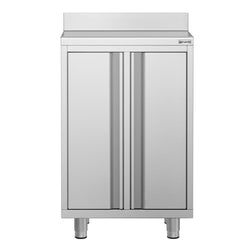 Szafka robocza – do ekspresu do kawy – 600 x 600 mm – z 2 drzwiami skrzydłowymi i panelem tylnym