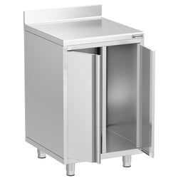 Szafka robocza – do ekspresu do kawy – 600 x 600 mm – z 2 drzwiami skrzydłowymi i panelem tylnym