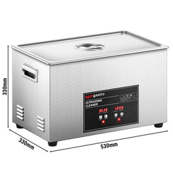 Myjka ultradźwiękowa – 30 litrów – 600 W – z kranikiem spustowym