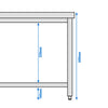 Stół ze stali nierdzewnej 1600 x 700 mm – z podstawą - Prime Gastro