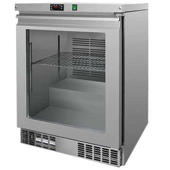 Zamrażarka podstawowa ze stali nierdzewnej PREMIUM - 110 litrów - z 1 szklanymi drzwiami - Prime Gastro