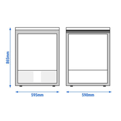 Szafa mroźnicza ze stali nierdzewnej PREMIUM - 110L - 595x590mm - 1 drzwi, przeszklona - chłodzenie wentylowane; manualne odszranianie