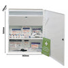 Apteczka szafka MEDICUS - z wyposażeniem - stalowe - zamykana na klucz - 460x180x560mm - z wewnętrznym zamykanym schowkiem na leki - zgodna z DIN13157