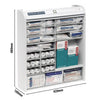 Apteczka ścienna Rollmed - z wyposażeniem - z roletą i blokadą rodzicielską - 14 szuflad - 420x100x480mm - znak ewakuacyjny w zestawie - wkład DIN13157 rozszerzony