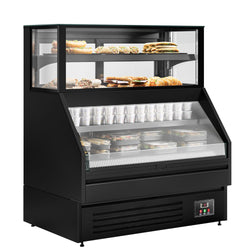 Witryna chłodnicza Helsinki - 1200x800mm - 199L - Czarny - z 2 przeszklonymi drzwiami - 4 półki - z oświetleniem LED - na rynek PL