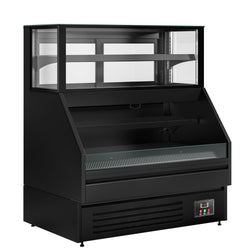 Witryna chłodnicza Helsinki - 1200x800mm - 199L - Czarny - z 2 przeszklonymi drzwiami - 4 półki - z oświetleniem LED - na rynek PL