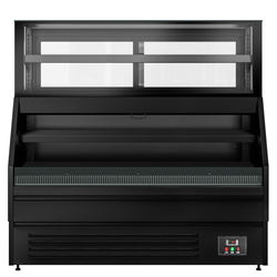 Witryna chłodnicza PREMIUM Helsinki - 1500x800mm - 251L - Czarny - z 2 przeszklonymi drzwiami - 4 półki - z oświetleniem LED
