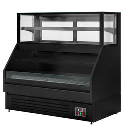 Witryna chłodnicza PREMIUM Helsinki - 1500x800mm - 251L - Czarny - z 2 przeszklonymi drzwiami - 4 półki - z oświetleniem LED