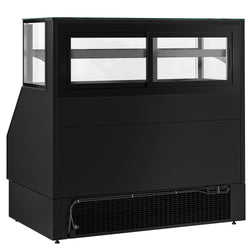 Witryna chłodnicza PREMIUM Helsinki - 1500x800mm - 251L - Czarny - z 2 przeszklonymi drzwiami - 4 półki - z oświetleniem LED