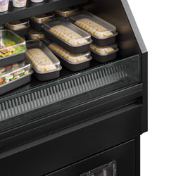 Witryna chłodnicza PREMIUM Helsinki - 1500x800mm - 251L - Czarny - z 2 przeszklonymi drzwiami - 4 półki - z oświetleniem LED