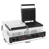 Commercial Waffle Maker - Double - Manual - 4kW - Shape: 2 Brussels Waffles - plates with Teflon coating